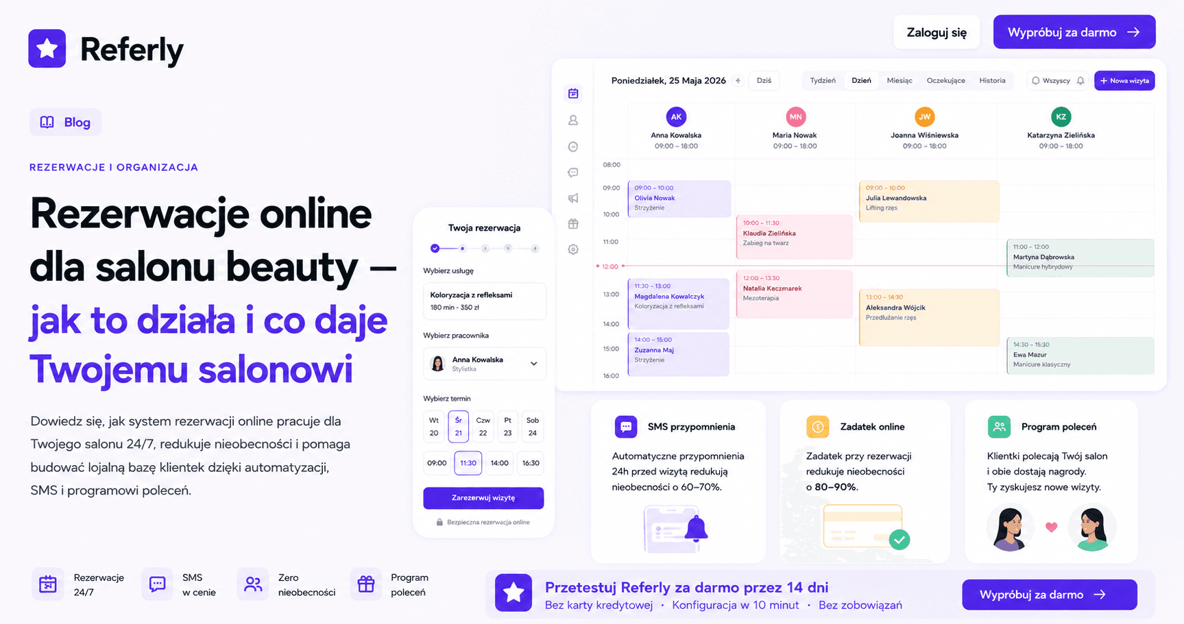 Rezerwacje online dla salonu beauty — jak to działa i co daje Twojemu salonowi